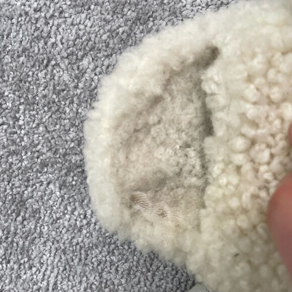 UGG Shearling Paltform Slippers Sandals Womens 8 Cream Lamb Skin Treadlite Wool - Picture 9 of 13